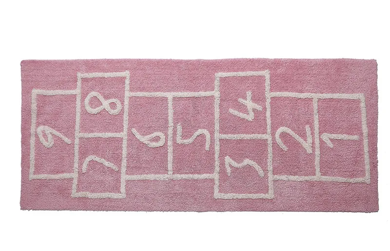 INS Nordic Cotton Checkers Tapete Infantil Decorative Mat 75*180cm Play Mat for Kids Nordic Decor Carpet Fotografia Photo Props - Цвет: Pink