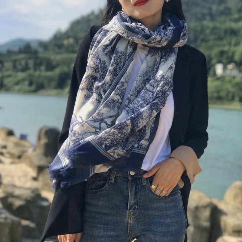 

Зимняя длинная кашемировая шаль из чистого кашемира, женская дизайнерская шаль, женское одеяло, пончо 200 100