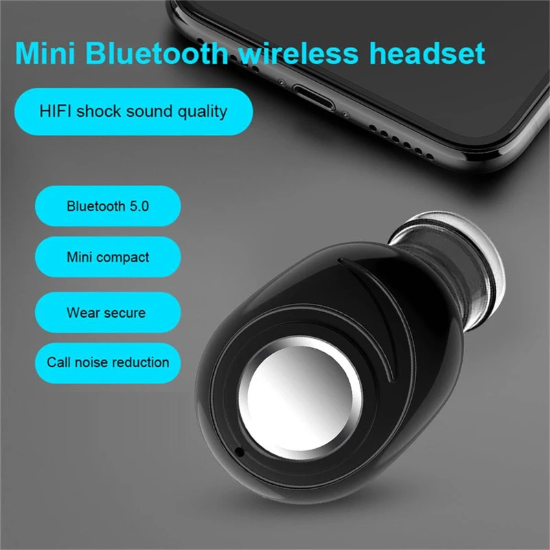 X8 Mini Wireless Fit for Bluetooth 5.0 Earphone HD Call Noise Reduction HIFI Sound Stereo Bass Headset Waterproof Sport | Электроника