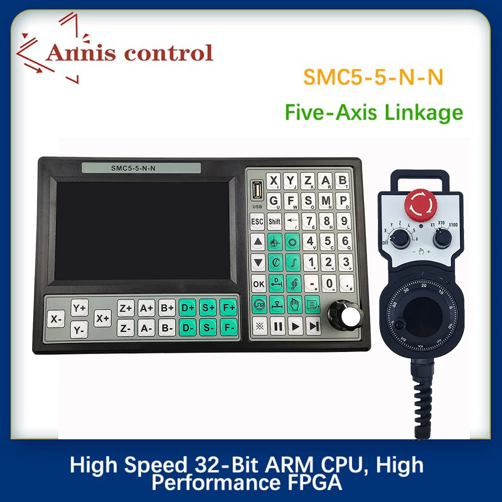 Контроллер USB SMC5-5-N-N CNC 5-осевой автономный Mach3 500 кГц G-код 7-дюймовый большой экран
