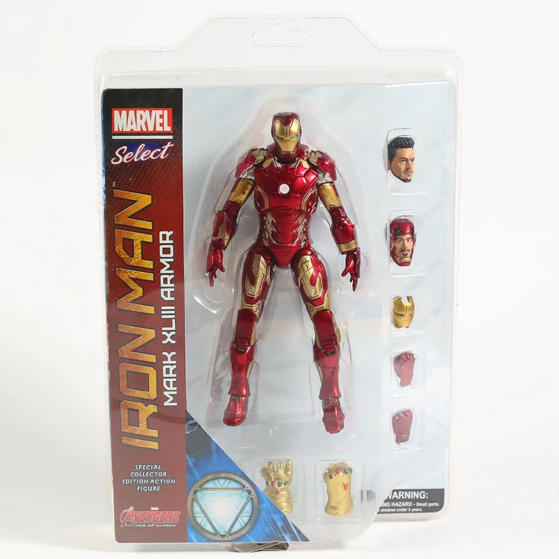 Marvel выбор бесконечная серия Железный человек Mark MK43 XLIII Armor ПВХ фигурка Коллекционная модель игрушки