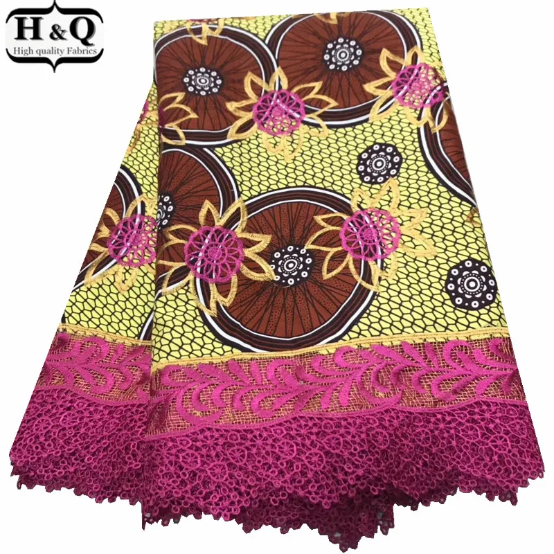 Прекрасный нигерийский гипюр, воск, кружево, Анкара, хлопок, воск, 6 ярдов/шт, Африканское вышитое кружево, высокое качество, для свадебного бального платья