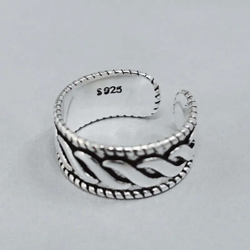 Bijoux, простой стиль, 925 пробы, серебряные кольца для женщин, подарки, большие Регулируемые кольца на палец