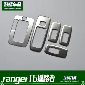 

Fit For Ranger T6 road shaker special glass lift decoration, stainless steel modified interior sticker
