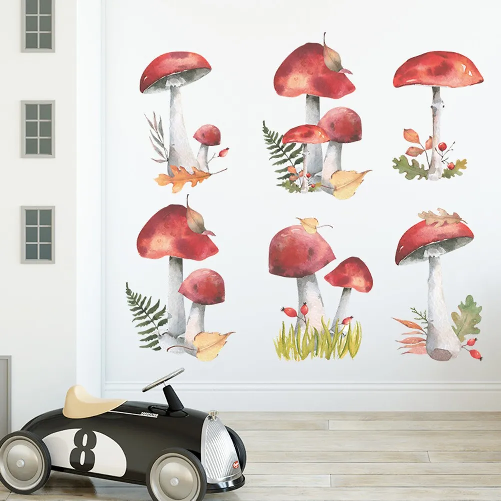 1 set of wall stickers Fairy Forest Mushroom Plant Wall Sticker Decal Kids Room Nursery Art Mural for Home bedroom