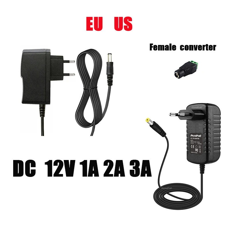 

1PCS AC 110V 220V to DC 12V 1A 2A 3A Transformer Power Supply LED Driver Adapter 12 V Converter Charger For LED Strip Lights