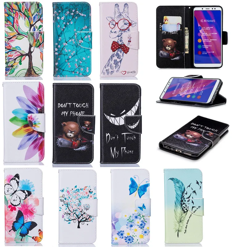 Чехол книжка из искусственной кожи для Xiaomi Mi A1 A2 Lite Redmi 9 8 7 8A 7A Note 9S 8T 6 5 Pro 4
