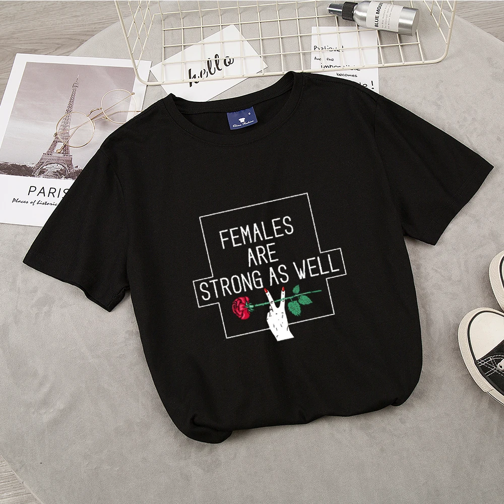 Harajuku Letter Print Cotton T Shirts Women Summer Streetwear Korean Style Fashion Top Tee Casual Short Sleeve Female T-shirt | Женская
