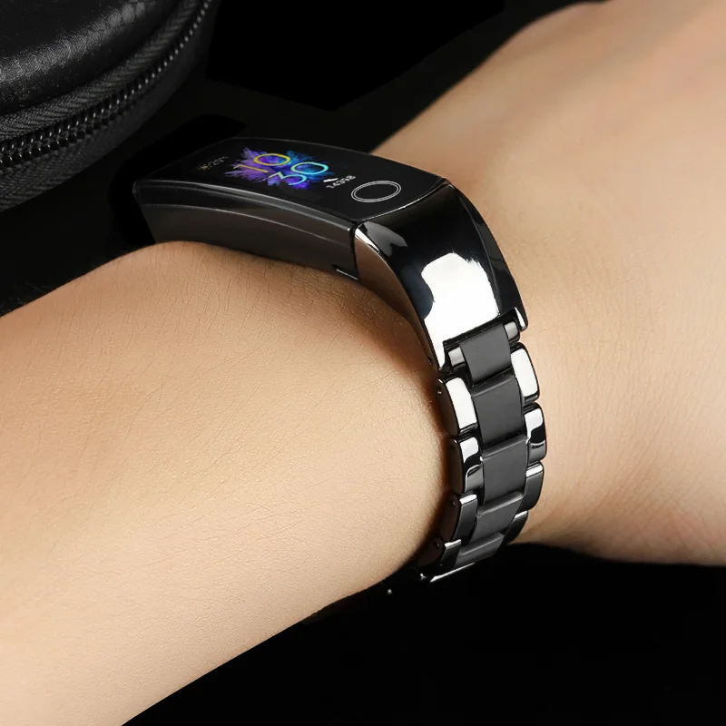 Ceramic bracelet For HONOR Band 4 5 strap For HUAWEI HONOR Band 4 Stainless Steel Buckle Wristband For honor band 5 strap