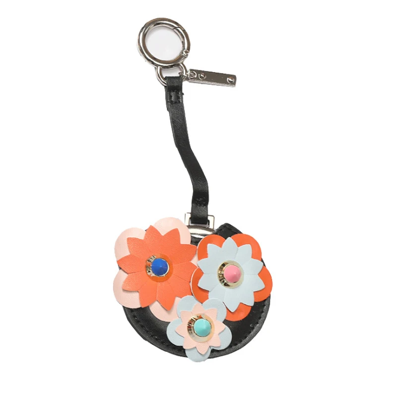 Three-Dimensional Flower Makeup Mirror Vanity Mirror Round MakeupMirror Mobile Phone Key Jewelry Pendant Cosmetic Mirror