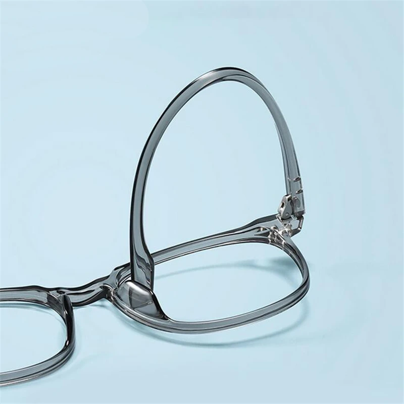 0 -0.5 -0.75 To -4.0 Anti Blue Light Transparent Gray Frame Square Myopia Glasses Rivet TR90 Minus Degree Prescription Spectacle 2