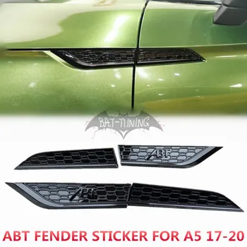 

1 Set Honeycomb Style Fender Trim For AUDl A5 2017-2020 Glossy Black ABT S5 RS5 Emblem ABS Side Air Vent Sticker Car Accessories