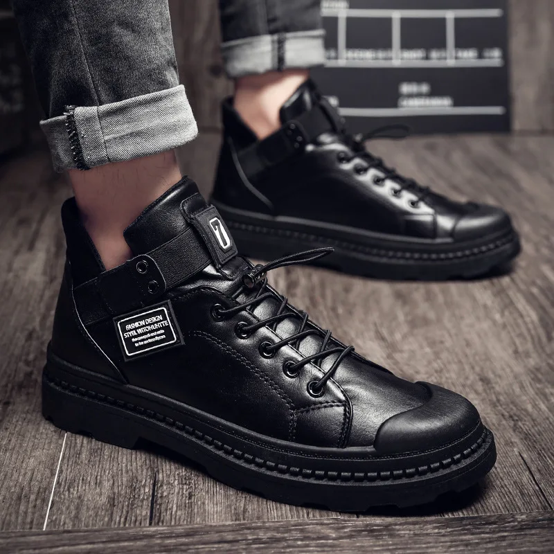 

Man High Help Boots The Explosion High Help Autumn And Winter Fund Male Shoes Korean Trend Leisure Time Thick Bottom Shoes