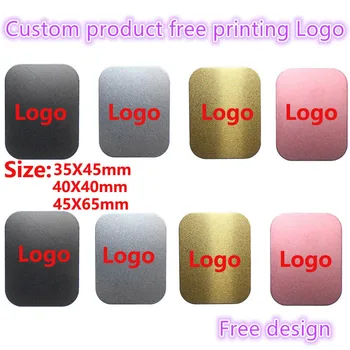 

100pcs Custom product free print Logo Square Froste Metal disk iron sheet Magnet Mobile Phone Holder Magnetic Car Phone holders