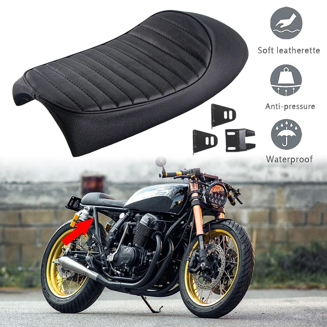 Selle Universelle Vintage ScramJeff pour Moto, Siège Rétro pour Honda  CB750/200/350, Yamaha SR125, Sac