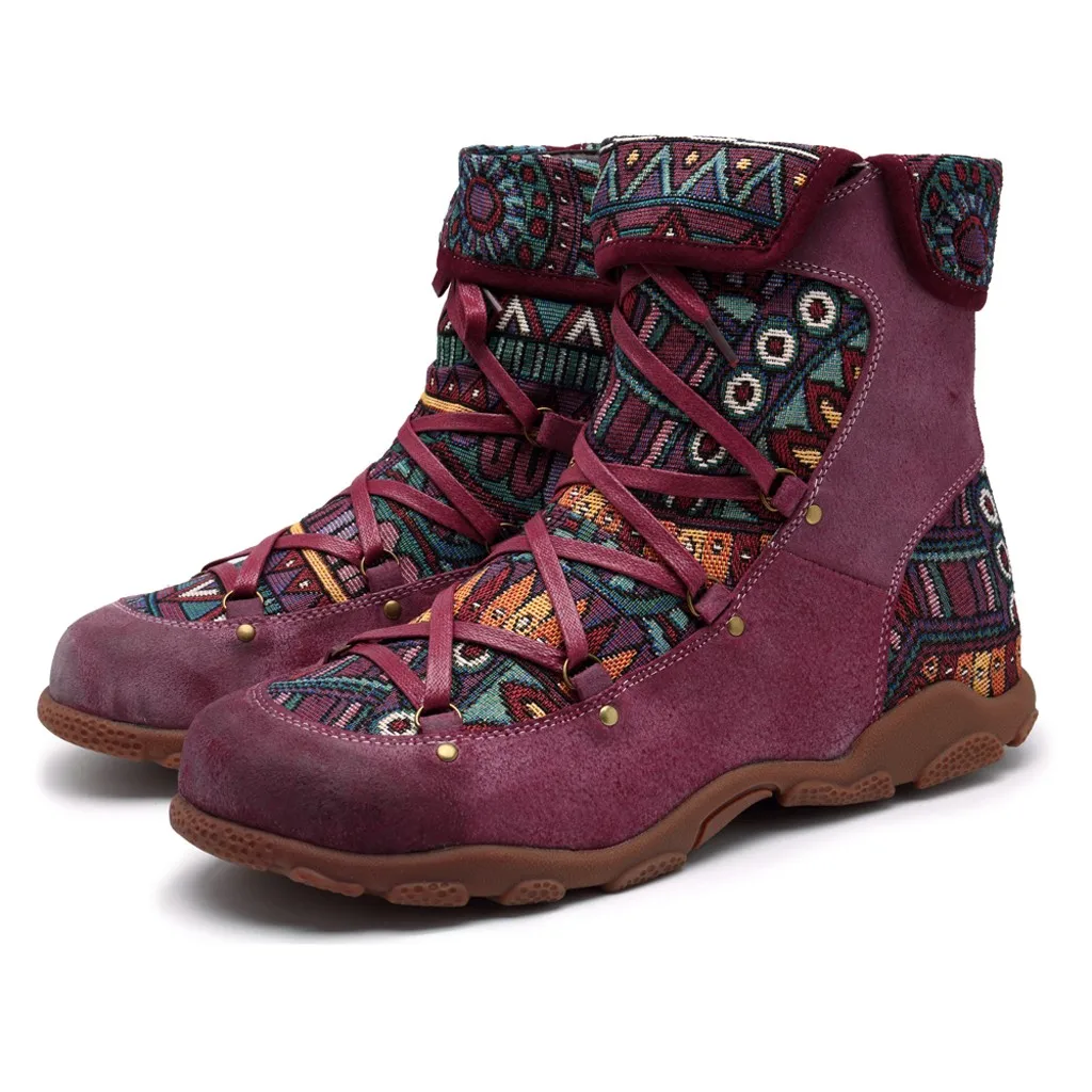 Г., новые зимние женские ботинки ботильоны на шнуровке с вышивкой в стиле ретро для отдыха удобная женская обувь с перекрестной шнуровкой обувь на плоской подошве