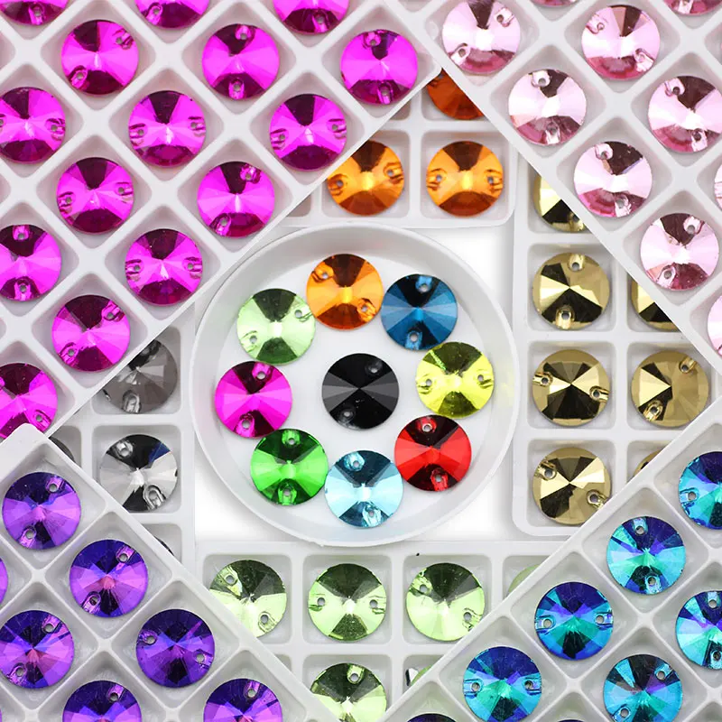 

10mm Sew On Rhinestone Round Shape Flatback Glass Crystals For Clothing Wedding Dresses Shoes Bags All For Decoration And DIY