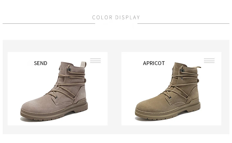 CAMEL Ankle Short Men's Boots Autumn Martin Boots Men's Fashion Wild Retro Tooling Genuine Leather Non-slip Military Bota