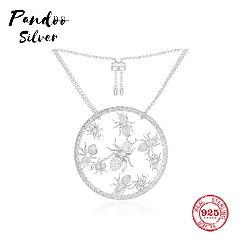 

Fashion Charm Sterling Silver Copy 1:1 Copy,AdjustableSilver 'Ants' Statement Necklace Women Monaco Jewelry Gift With Logo