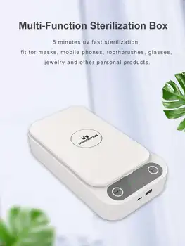

Portable UV Sterilizing Box Disinfector Multifunctional Cellphone UV Light Sanitizer Box with Aromatherapy and Charging Function