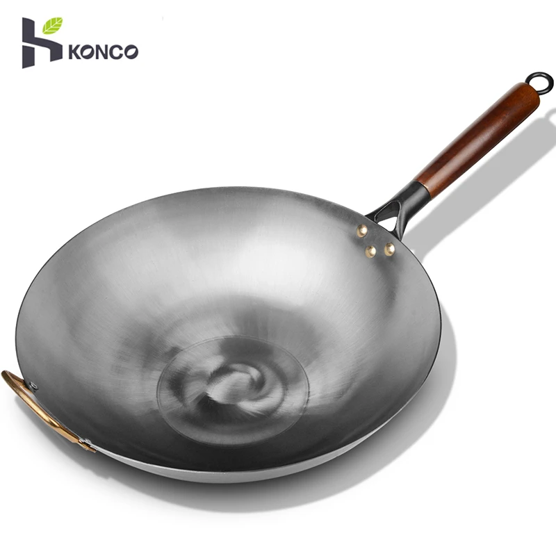 32cm Traditional Handmade Wok Oldfashioned Iron Wok Without Non