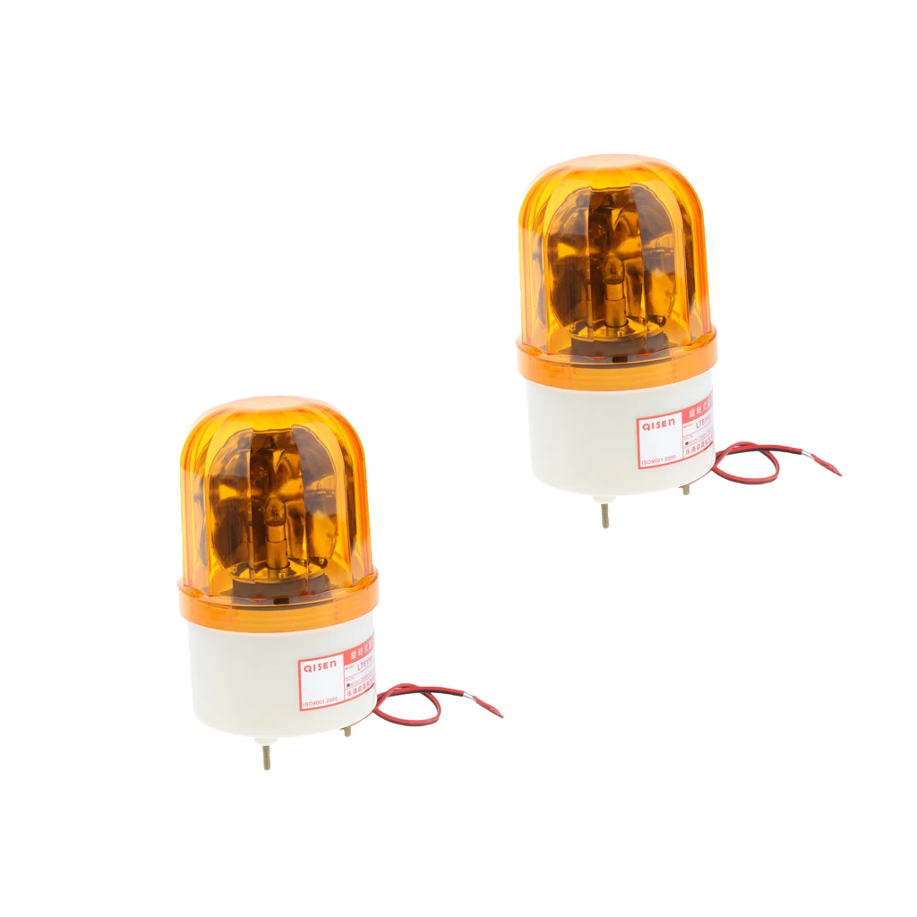 2xYellow 12V светодиодный вращающийся Строб Предупреждение светильник круглый сигнал маяка флэш-памяти