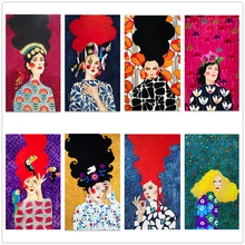 Colorful Hair Girl Wall Art Canvas Painting Fashion Flower Women Nordic Poster Wall Pictures For Living Room Home Decor Unframed Home Decor Colorful Hair Girl Wall Art Canvas Painting Fashion Flower Women Nordic Poster Wall Pictures For Living Room Home Decor Unframed Home Decor