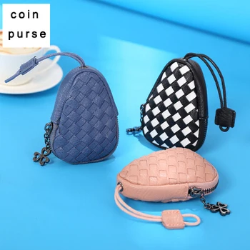 

High Quality Coin Purse Small Cute Handmade Weave Wallet PU Leather 2020 Hot Sale Girls Women Zipper Purse