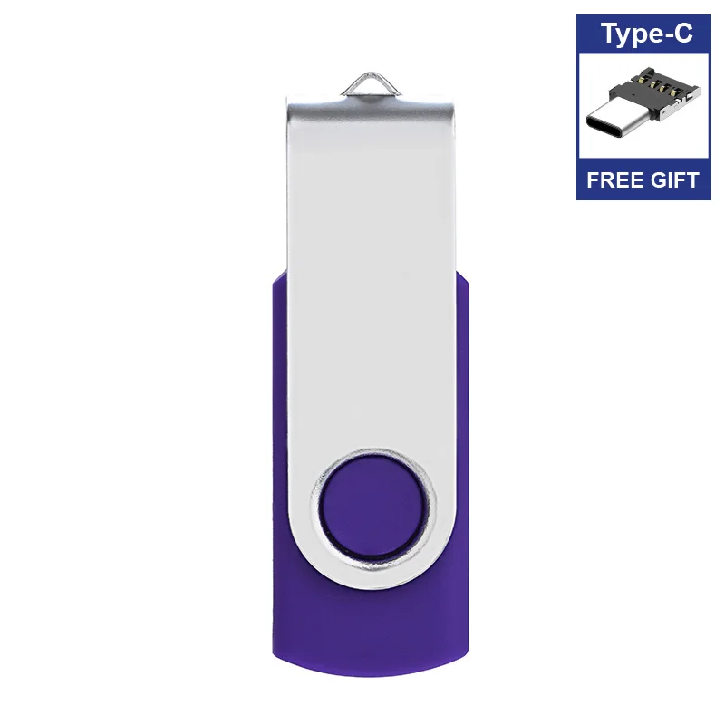 

Free Type-C adapter Usb flash drive 7 colorful styles usb pendrive 16GB/32GB/64GB 128gb 256gb 512gb for andorid Phone PC