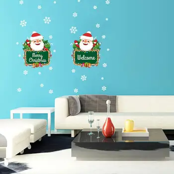 

Christmas Door Wall Sticker Santa Claus PVC Xmas Windows Decal Decoration