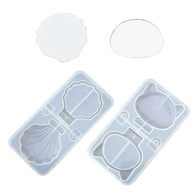 

Handmade Cat Folding Mirror Resin Casting Mold Shell Cat Round Makeup Mirror Silicone Mold Epoxy Resin Mold Art Crafts