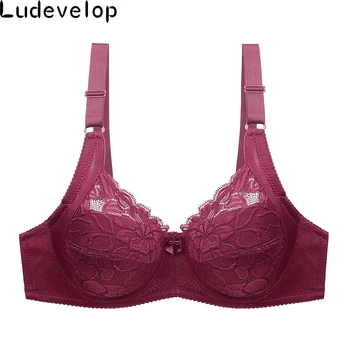 

Black Lace Perspective Bras Everyday Women Sexy Lingerie Embroidery Floral Plus Size B C D 85 90 95 100 105 110