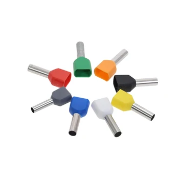 

100PCS Type Double Pipe Insulated Cold-press Terminal Needle End Multicolor Optional Default Red TE1512