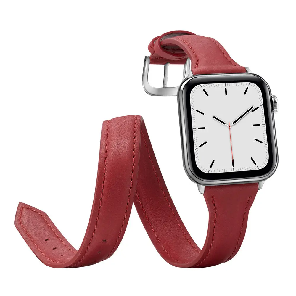 Двойной тур ремешок для Apple Watch iWatch 40 44 мм 38 42 мм очень длинный ремешок из воловьей кожи браслет для серии 5 4 3 2 1 ремешок для часов