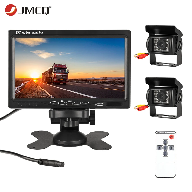 Проводной автомобильный монитор JMCQ 7 &quotTFT LCD HD дисплей проводная камера заднего