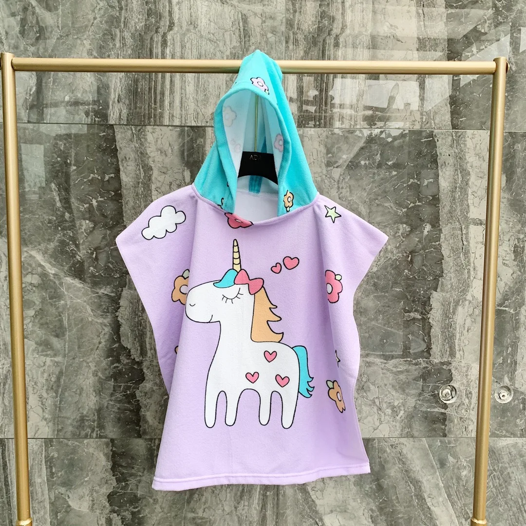 Baroni Home Accappatoio da Bambino e Bambina con Cappuccio a Orsetto, 100% Cotone, con Tasche (0-2 Anni, Blu
