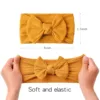 1Pcs Newborn Baby Headband For Girls Elastic Knit Children Turban Baby Bows Soft Nylon Kids Headwear Hair Accessories 32 Colors 3