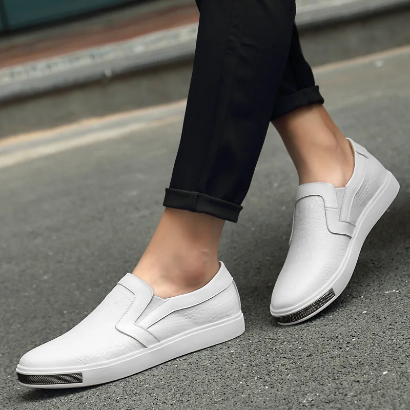 

Fashion Casual Leather Loafers Shoes for Men Leisure Flat Slip on Shoes Solid Driving Shoes