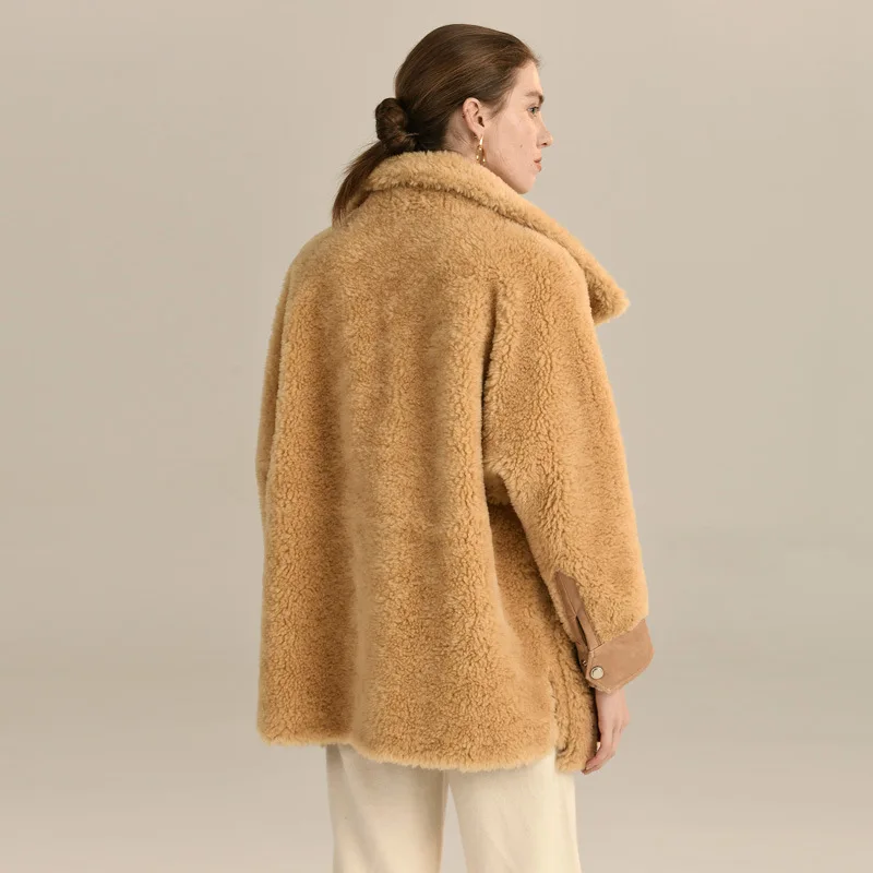 

Ladies Natural 100% Real Fur Coat Women Clothes 2020 Korean Thick Warm Teddy Jacket Hiver Suede Lining Fur Coats HYL1936
