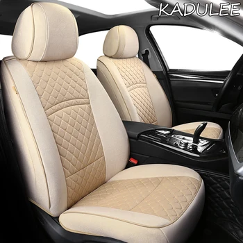 

KADULEE Custom FLAX car seat covers set For Cadillac SRX ESCALADE ATS SLS CTS XTS CT6 XT5 XT4 Automobiles Seat Covers car seat