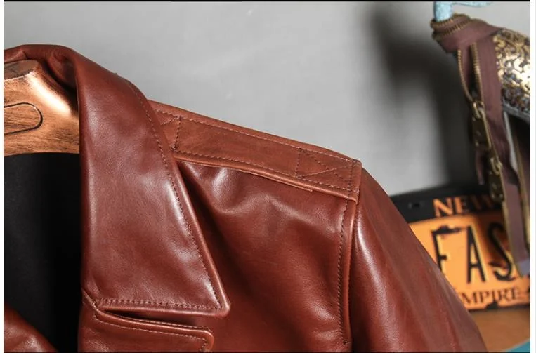 Free shipping.2021 new brand cowhide coat.fashion slim short motor rider leather jacket.brown quality leather clothes sheepskin aviator jacket