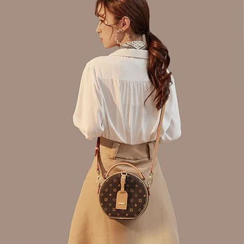 

Female bag 2020 new trendy fashion small round bag retro all-match round messenger bag small bag High Quality -X2352