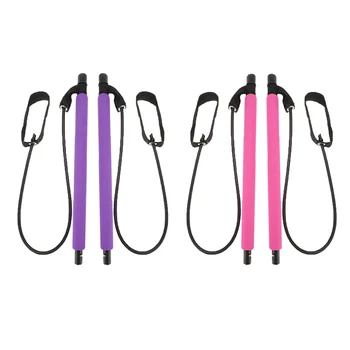 

Portable Pilates Stick Bar with Resistance Bands Yoga Pull Rods Fitness Pilates Bar Fitness Rubber Tube Bands Yoga Exercise Work