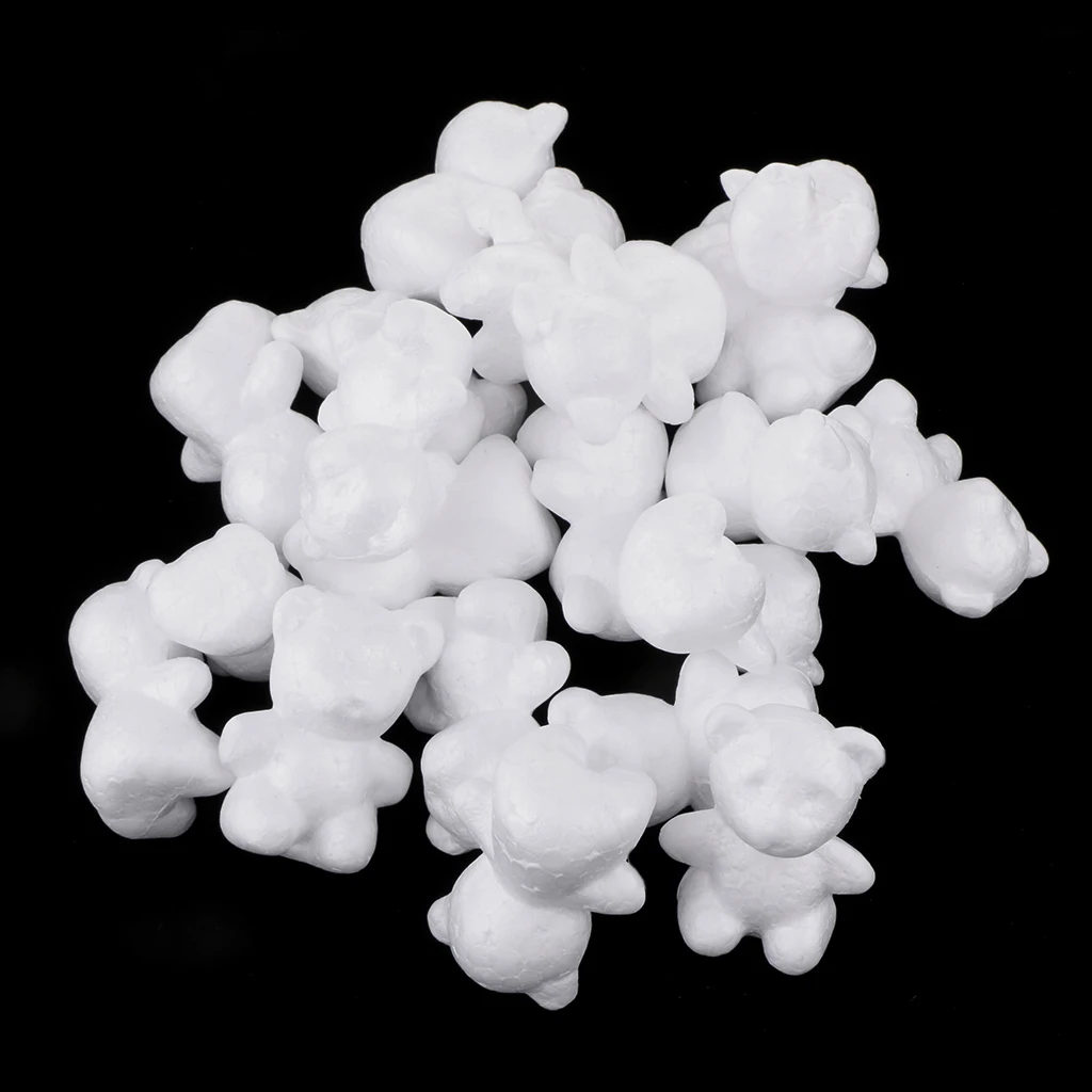 20 Pcs Bear Shaped Modelling Foam Craft Polystyrene Styrofoam Decor Ornament