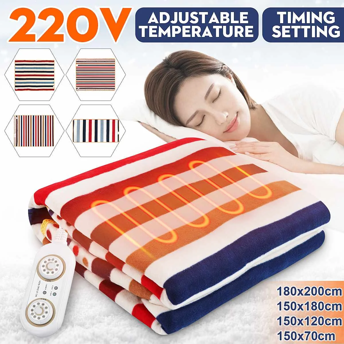 3/2/1 person 220V Bed Electric Heated Blanket Heating Mat Winter Warmer Thermostat Carpet Single Double Bedroom Carpets Mat