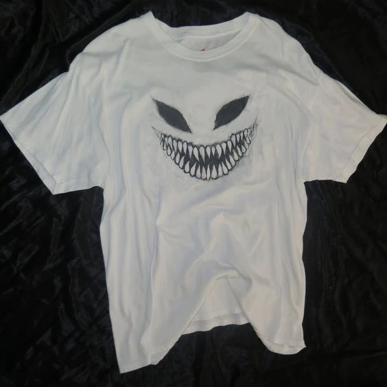 

Horror Halloween ghost face Gothic t-shirt art women graphic 100% Cotton Fashion camisetas unisex tee top tshirt Drop Shipping