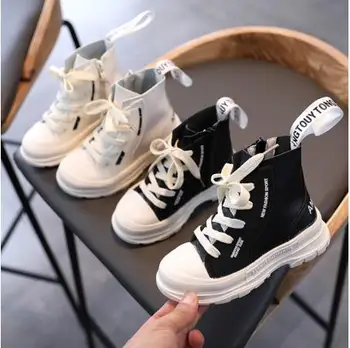 

autumn Winter Warm Children Boots For Girls Fashion PU Leather Kids Shoes Ankle Martin Boot boy Felt Zipper Snow Boots