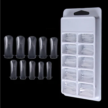 

100 Pcs/box Clear Nail Forms Acrylic False Nails Building Mold Tips Nail Dual Forms Finger Extension Nail Tips Clip DIY Manicure