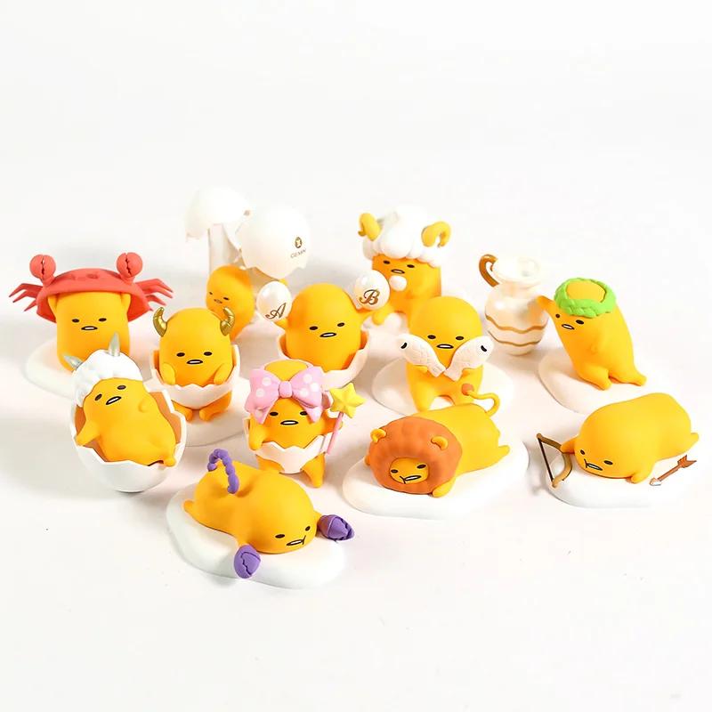 Lazy eggs зодиака серии Gudetama мини ПВХ Фигурки коллекционные игрушки Brinquedo куклы Figurals 12 шт./компл