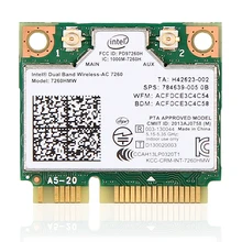 1200 Мбит/с двухдиапазонный 802.11AC Intel 7260 7260AC 7260HMW 2,4/5 ГГц 867 м Wifi Bluetooth 4,0 мини PCIe Беспроводная сетевая Wlan карта